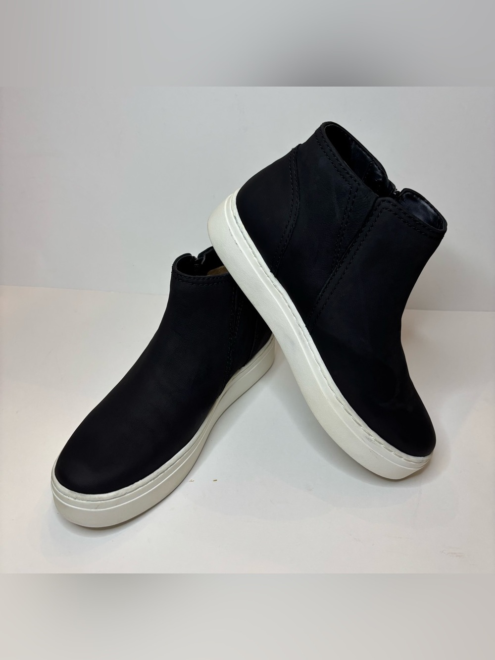 Naturalizer Black Chukka Boots with White Sole